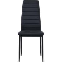 Sillas de Comedor Juego de 4 Sillas de Metal para Cocina, Silla de Mesa Comoda Silla con Asiento Tapizado, Negro - details 3
