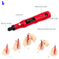 Set de Herramientas Eléctricas Inalámbricas Mini Taladro Eléctrico 3.6V Batería de Iones de Litio Carga USB Accesorios Multifuncionales DIY - details 2