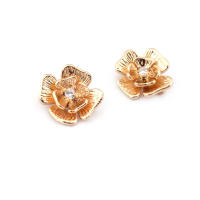 Colgantes de latón y circonita de Color dorado de 18K, varios dijes de flores, joyería artesanal de alta calidad, accesorios para collar y pendientes - details 47