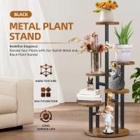 Mara Soporte para Flores de Esquina de 6 Niveles Soporte de Jardín Redondo Estantes de Pared Gato - details 3