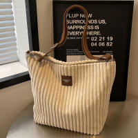 Bolso señoras 2025 nuevo bolso cruzado de cubo de gran capacidad de pana bolsa de hombro versátil de superficie suave - details 1