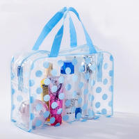 Bolso De Maquillaje Para Mujer Transparente Con Puntos Impermeable De PVC Bolso Portátil De Almacenamiento Para Cosméticos Y Toallitas Bolsa De Baño Para Mujeres - details 0