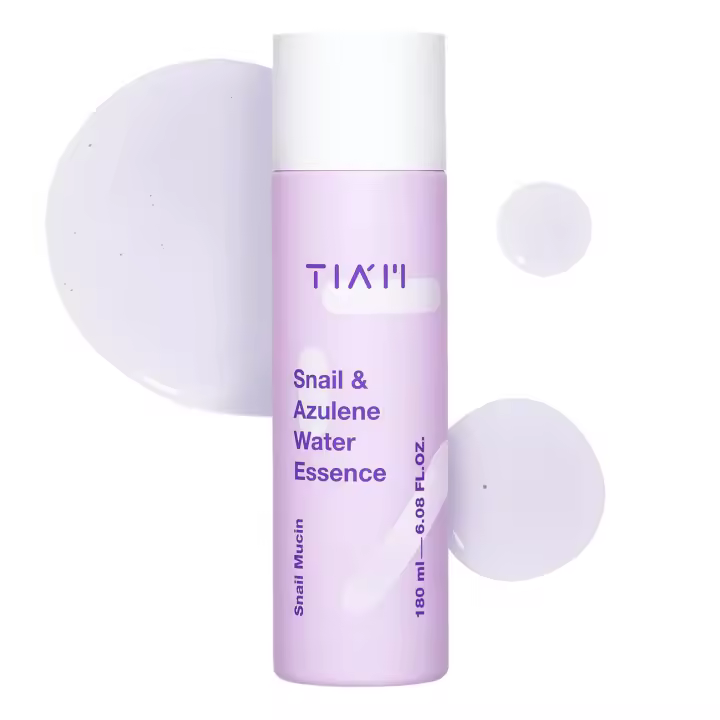 Esencia de agua TIAM y Azulene, 6.1 fl oz, tónico facial con esencia de mucina, calmante, hidratante con filtrado de secreción de caracol, coreano - 1
