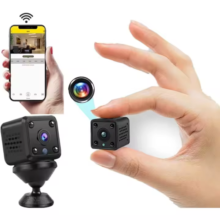 Mini cámara de vigilancia 4K,1080P HD para interiores, cámara WiFi, transmisión en vivo, aplicación para teléfono móvil, cámara compacta pequeña para interiores - 1
