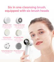 Cepillo de limpieza facial 6 en 1 con cabezal intercambiable para limpieza profunda y masaje de la piel - details 0