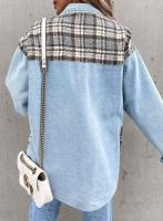 Chaqueta vaquera de manga larga para mujer, camisa a cuadros con botones, Tops de otoño e invierno - details 8