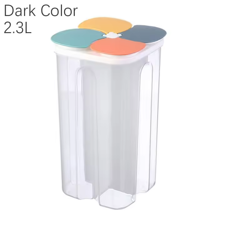 Caja de almacenamiento de cocina a prueba de humedad, latas selladas de plástico a prueba de polvo de alta calidad, mantener fresco, contenedor de almacenamiento Visible, grano - 1