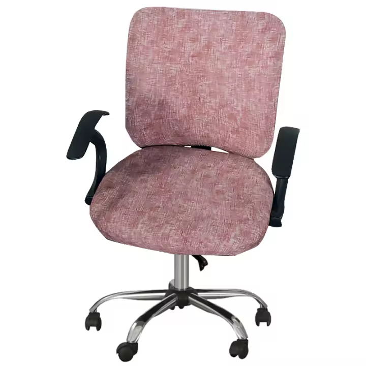 Funda protectora para asiento giratorio desmontable de ordenador, material floral de poliéster, para oficina, 2 unidades por juego - 1