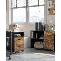 Cajonera Escritorio con Ruedas Cajonera de Oficina con 2 Cajones Archivador Móvil con Cerredura y Llave para Carta A4, Negro 40×40×65,5cm - details 15