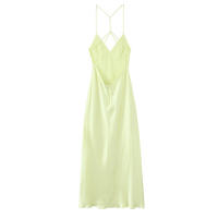Vestido Midi Recto con Cremallera Estilo Vintage con Espalda Descubierta para Mujer Moda Elegante - details 2