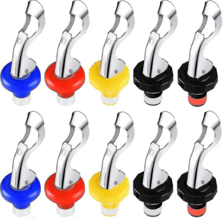 10 piezas de tapones de vino de silicona, tapón para botella de vino, tapones para botellas de vino de corcho Manual - 1