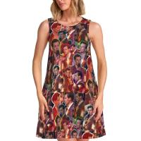 Vestido veraniego suelto personalizado H-Fine e Album S-Styles con estampado de bolsillo, vestido sin mangas para mujer para vacaciones en la playa - details 135