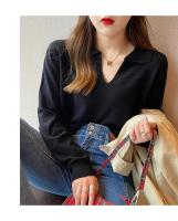 Suéter con cuello de Polo para mujer, jerseys de manga larga, Tops de punto Delgado, Jersey suave, ropa de calle Simple, Otoño e Invierno - details 9