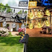 Guirnalda de luces solares para exteriores, luz de hadas de cristal, 8 modos, luz de Patio impermeable para decoración de fiesta de jardín - details 1