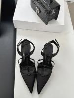 Sandalias Platas de Tacón Alto para Mujer Punta Afilada Francesa Diseño de Bolsa de lazo Viento de Cabeza Moda de Alta Noche - details 27
