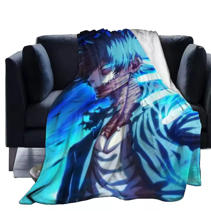 Manta de Heroe Academia Dabi Suave y Cálida Reversible Ultra Suave Micro Manta de Felpa para Cama y Sofá Adecuada para Todas las Estaciones Cuidado en Máquina o a Mano - 1