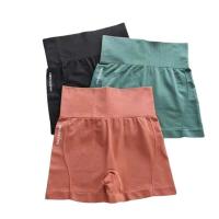Pantalones cortos de cintura alta para mujer, pantalones cortos deportivos ajustados sin costuras para andar en bicicleta, correr y fiestas - details 1