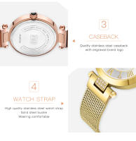 Reloj de cuarzo MINI FOCUS para mujer con esfera de diamantes, movimiento japonés, reloj delgado resistente al agua, pulsera de malla de acero inoxidable - details 8