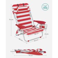Silla de Camping Portátil Plegable, Ajustable, Bolsillos Laterales, Rojo y Blanco - details 1