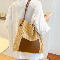 Bolso de mano de punto ahuecado de paja, bolso de hombro hecho a mano de gran capacidad, bolso de playa informal de diseñador para mujer - details 6