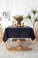 Mantel de Comedor de Hogar de Granja de Color Sólido Tela Cuadrada de Algodón con Borla - details 18