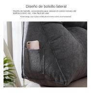 Respaldo de noche triangular de terciopelo coreano de Color sólido nórdico, ventanilla, cojín grande para sofá, cojín grande, al por mayor, soporte para la cintura - details 6