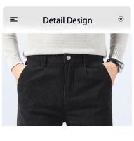 Pantalones de Corduroy para Hombres Ajuste Delgado, Elástico, Moda de Negocios y Trabajo para Primavera Otoño - details 22