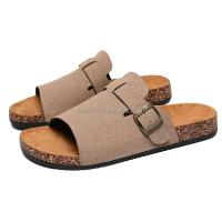 Nuevas sandalias de cuña de corcho para hombre americano con diseño de botones de talla grande 46, zapatillas de verano suaves y cómodas, para caminar en la playa - details 2