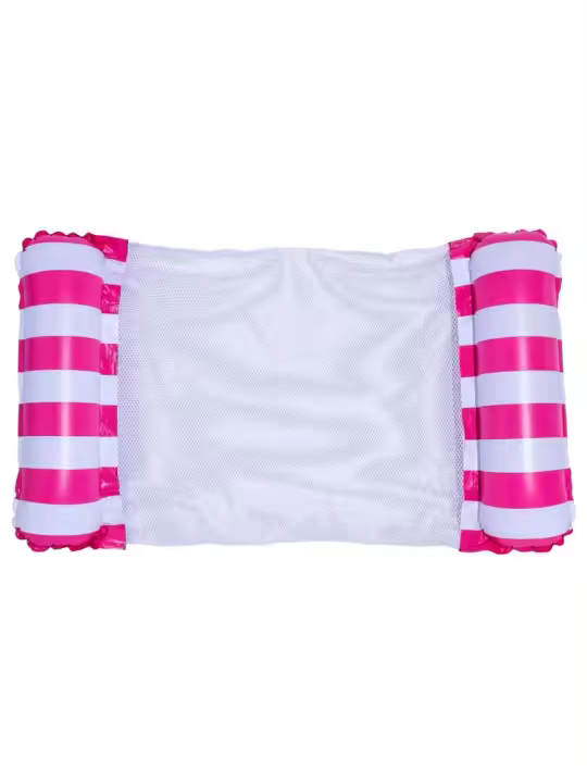 Hamaca de Agua Plegable Sillón Inflable para Piscina Playa Ocio con Respaldo Rojo Cama Flotante Portátil - 1