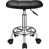 Giratorio de Ruedas Ajustable en Altura Negro Otomán de Muebles y Organización - details 3
