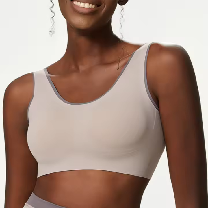 Ropa interior deportiva Sexy para mujer, sujetadores de Yoga de alto impacto con contraste de Color, Tops cortos de Fitness con - 1
