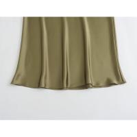 - Falda de cintura alta con textura de satén de seda francesa de estilo único para mujer8632845 - details 18