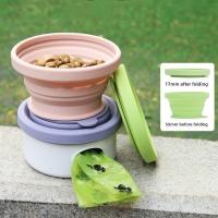 Cuenco para mascotas, cuenco plegable de viaje para perros, a prueba de fugas, antideslizante, plato de alimentación para exteriores, cuenco plegable de silicona suave para gatos, Camping - details 9