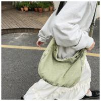 Japonés Denim Lavado Lienzo Bolso Bandolera Retro Perezoso Estilo Literario Hombro Gran Capacidad Señoras Bolso - details 9
