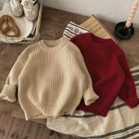 Suéter versátil para otoño e invierno, ajuste holgado para niños y niñas, jersey cálido y grueso de color sólido, suéter para niños, - details 0