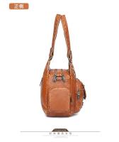Nuevos bolsos de mujer retro europeos y americanos bolso de moda de un solo hombro oblicuo span bolso de cuero suave lavado - details 23