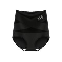 Calzoncillos de cintura alta entrecruzados con malla en contraste con estampado de letras para mujer, braguitas transparentes cómodas y transpirables para uso diario, ropa interior para mujer para todas las estaciones, bragas para mujer - details 0