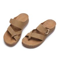 Zapatillas de tacón de cuña para mujer, zapatos de moda de verano - details 4