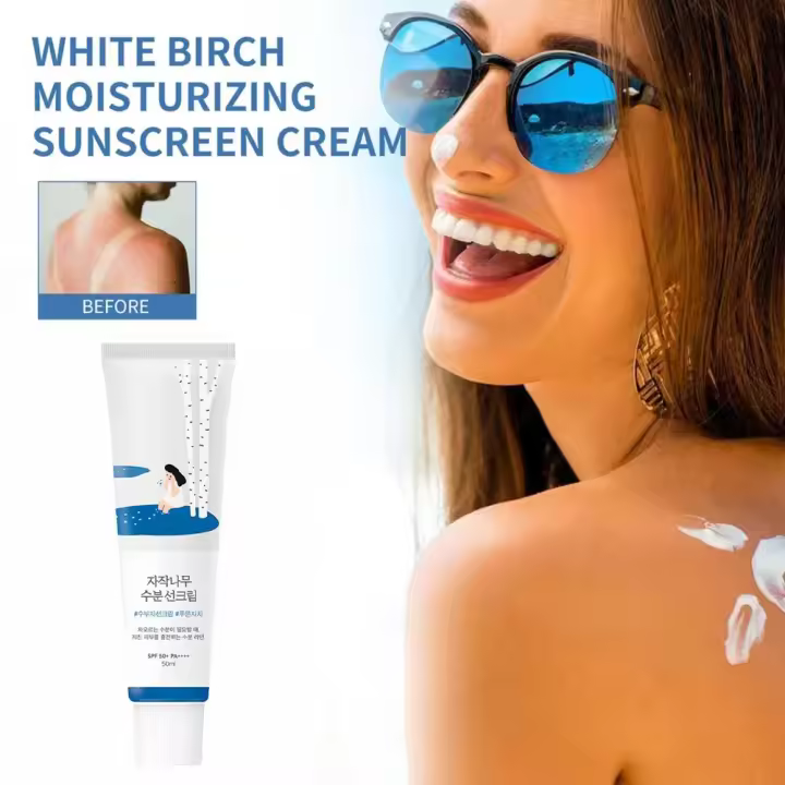 50ml de jugo de abedul PA ++++ protector solar SPF50 + crema solar cremosa hidratante fuerte protección UV bloqueador solar resistente al agua cuidado de la piel - 1