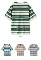 Camiseta de Verano 2025 para Hombres Semir Manga Corta, Rayas Coloridas, Ropa Casual Versátil - details 13