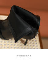 Moda nueva hebilla de cinturón stiletto botas cortas de mujer - details 5