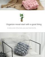 Cojín de felpa suave para sala de estar, almohada de sofá de Color sólido, cuadrada, tejida a mano, para el hogar - details 1