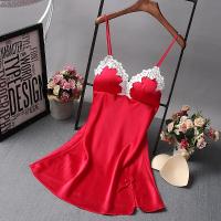 Camisón de satén chino para mujer, ropa de dormir Sexy, bata de baño de encaje, vestido de noche informal para el hogar, novedad de verano - details 5