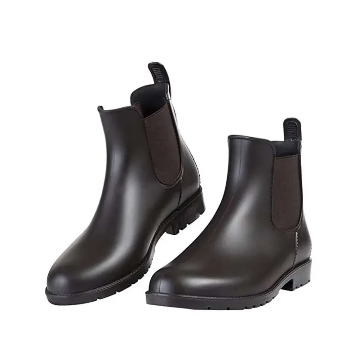 Botas de lluvia casuales de cuero genuino OEM para mujer Chelsea, plantillas de goma para la temporada de primavera - 1