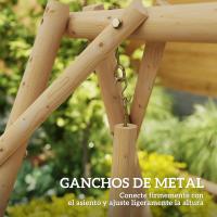 Columpio de Jardín de Madera Equilibrio de 2 Plazas con Bandejas Laterales - details 8