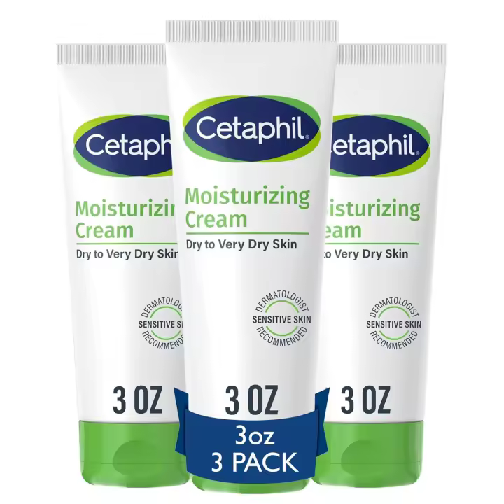Cetaphil Face & Body Moisturizer, crema hidratante para pieles secas a muy secas y sensibles, NUEVO paquete de 3 oz de 3, - 1