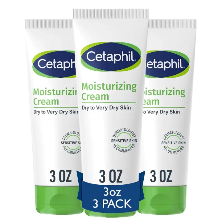 Cetaphil Face & Body Moisturizer, crema hidratante para pieles secas a muy secas y sensibles, NUEVO paquete de 3 oz de 3, - 1