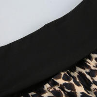 BUNO-minifalda Vintage con estampado de leopardo, faldas de capas de cintura baja, Color marrón contrastante, Fairycore, Grunge - details 8