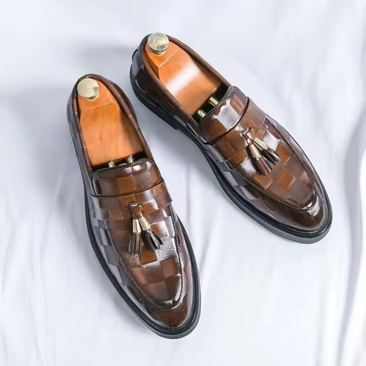 Producto más vendido 2025, zapatos de hombre clásicos de oficina de cuero genuino Oxford estilo caminar italiano de lujo - 1