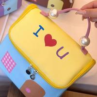 Estuche cuadrado para cosméticos para casa pequeña, bolsa de maquillaje de mano de gran capacidad con forma de casa, bolsa de almacenamiento portátil con cremallera de dibujos animados para mujer - details 11